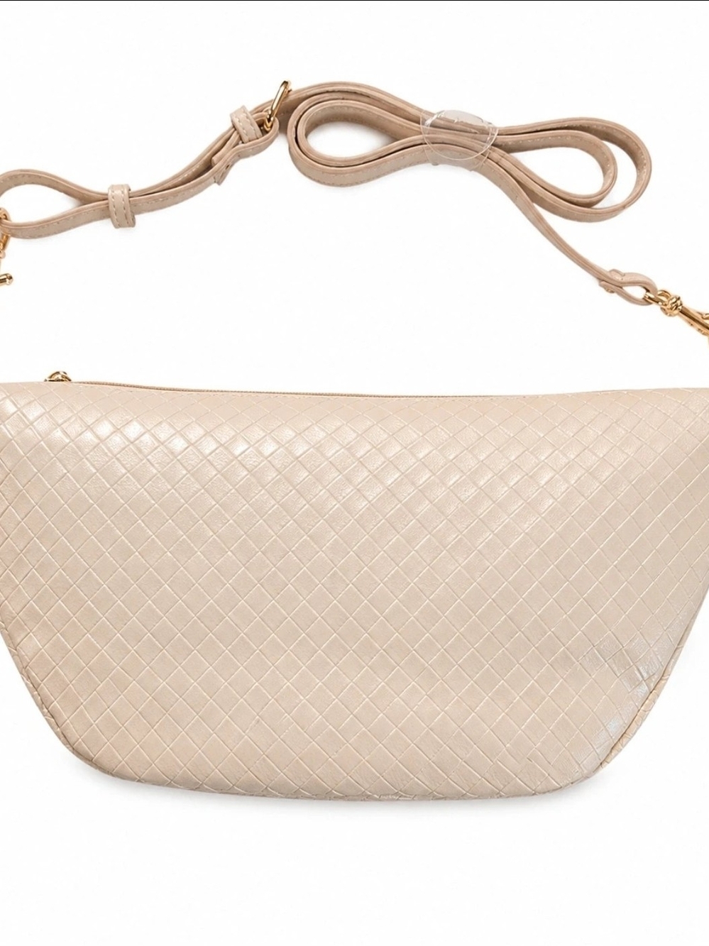 Women's Woven Crossbody Bag in Beige